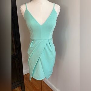 Windsor Mint Green Wrap Mini Dress